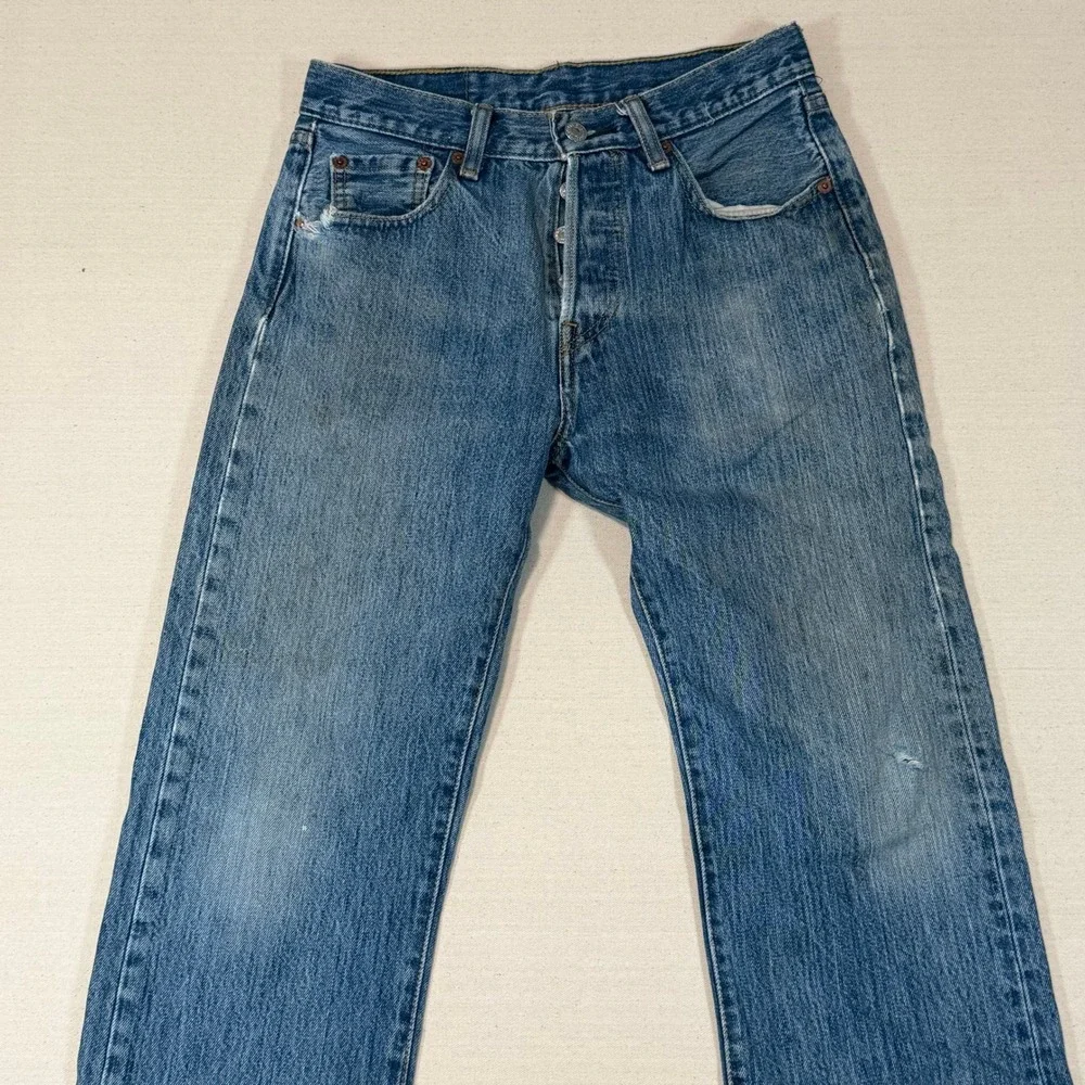 Vintage Levis 501XX Jeans Mens 27x29.5 Blue Denim Button Fly Straight Leg